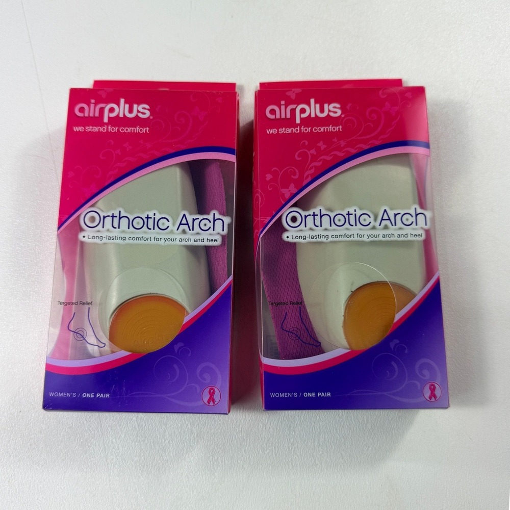 Airplus Orthotic Arch Support Women One Size Purple Foam Inserts NEW LOT of 2